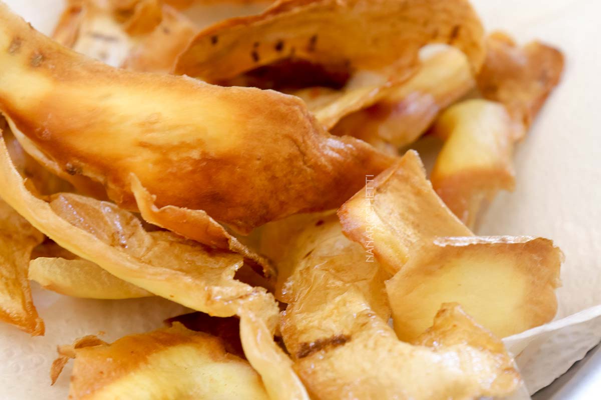 Receita de Casca de Batata Doce Frita - você não vai parar de petiscar.