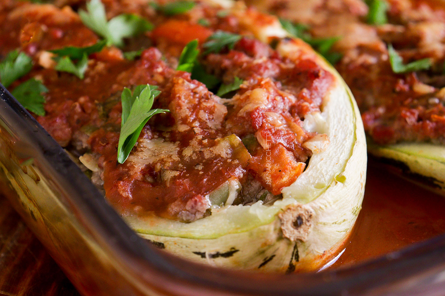 Abobrinha Recheada com Carne Moída